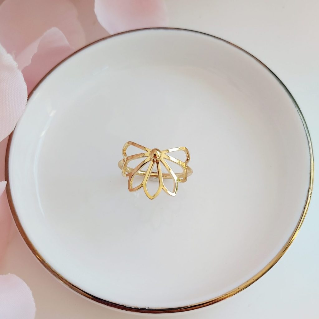 bague flora fleur de lotus art déco